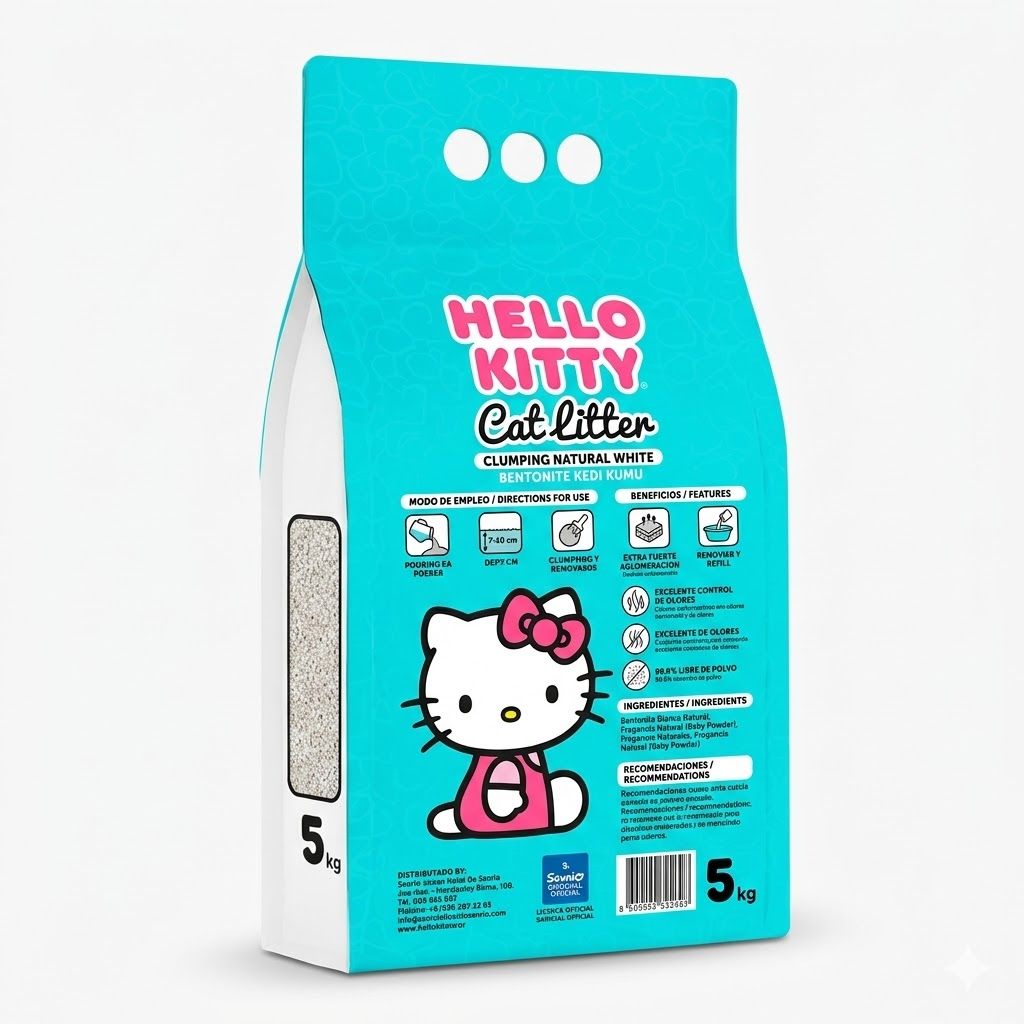 Kantal Hello Kitty Arena para Gatos 4.2 kg con Aroma a Jabón de Marsella  - Miniatura 3