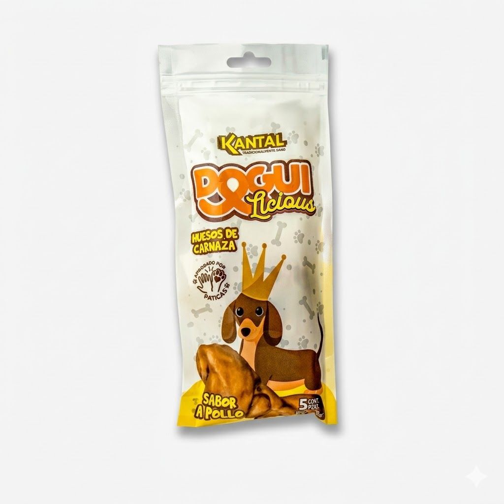 Kantal Dogulicious Hueso Pollo 5 Unidades - Huesos de Piel de Res con Sabor a Pollo para Limpieza - Miniatura 2