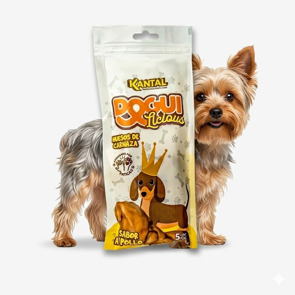 Kantal Dogulicious Hueso Pollo 5 Unidades - Huesos de Piel de Res con Sabor a Pollo para Limpieza - Miniatura 4