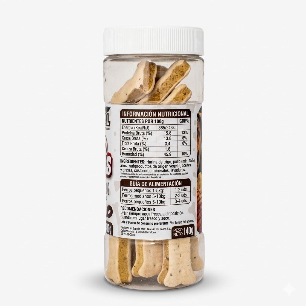 Kantal Super Galletas para Perros sabor a Pollo 140 Gr - Snack Saludable para Recompensa Diaria - Miniatura 3