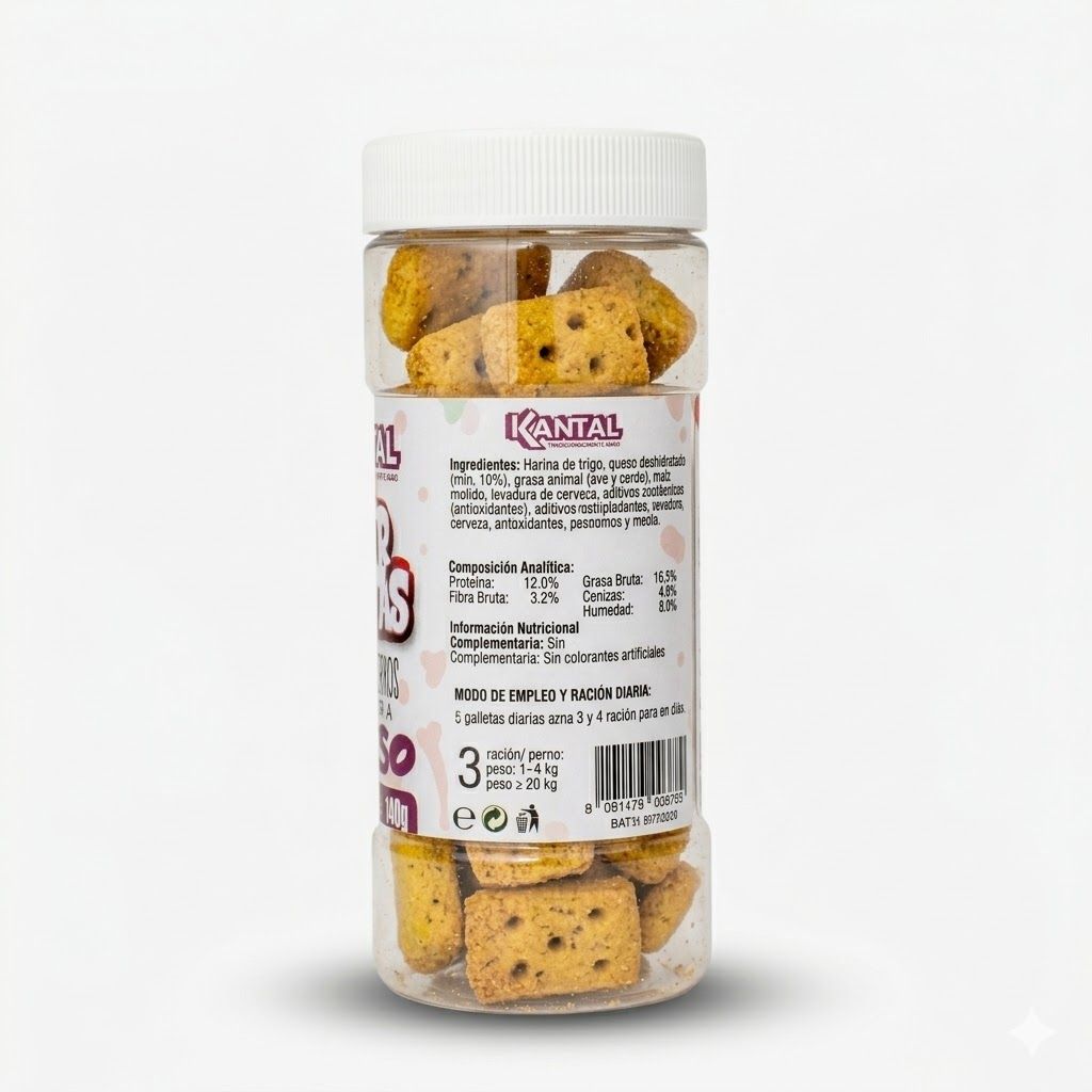 Kantal Super Galletas para Perros sabor a Queso 140 Gr - Deliciosos Premios con Sabor Intenso a Queso - Miniatura 3