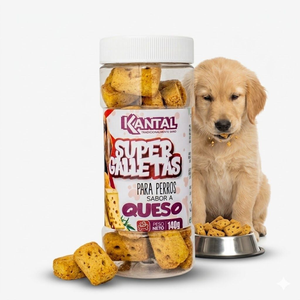 Kantal Super Galletas para Perros sabor a Queso 140 Gr - Deliciosos Premios con Sabor Intenso a Queso - Miniatura 4