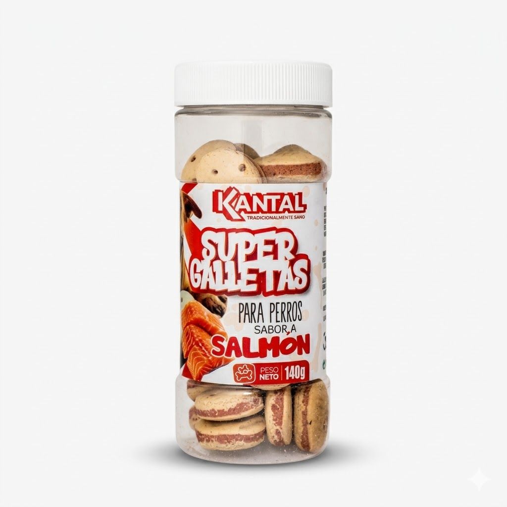 Kantal Super Galletas para Perros sabor a Salmon 140 Gr - Galletas Ricas en Omega para Piel y Pelaje - Miniatura 2