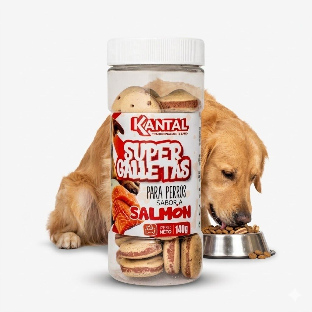 Kantal Super Galletas para Perros sabor a Salmon 140 Gr - Galletas Ricas en Omega para Piel y Pelaje - Miniatura 4