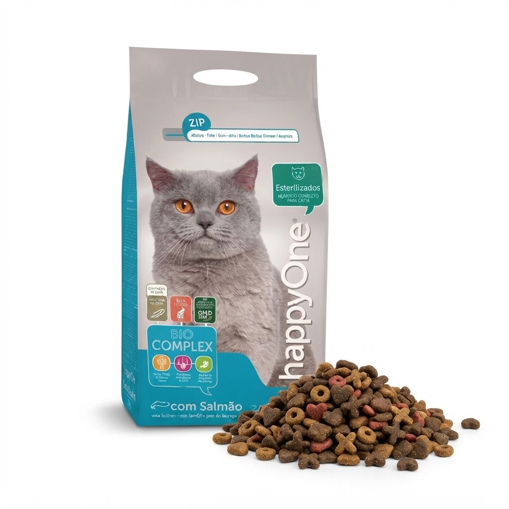 Happy One 2 kg Reempaquetado Gatos Esterilizados - Control de Peso y Salud Urinaria 