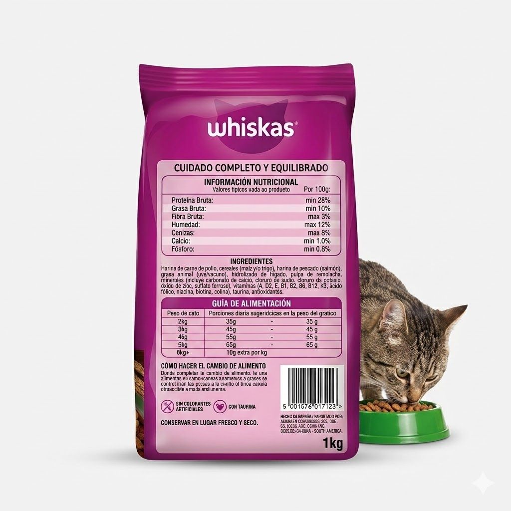 Whiskas 500 Gr Alimento Seco para Gatos Adultos Sabor Salmón - Miniatura 2