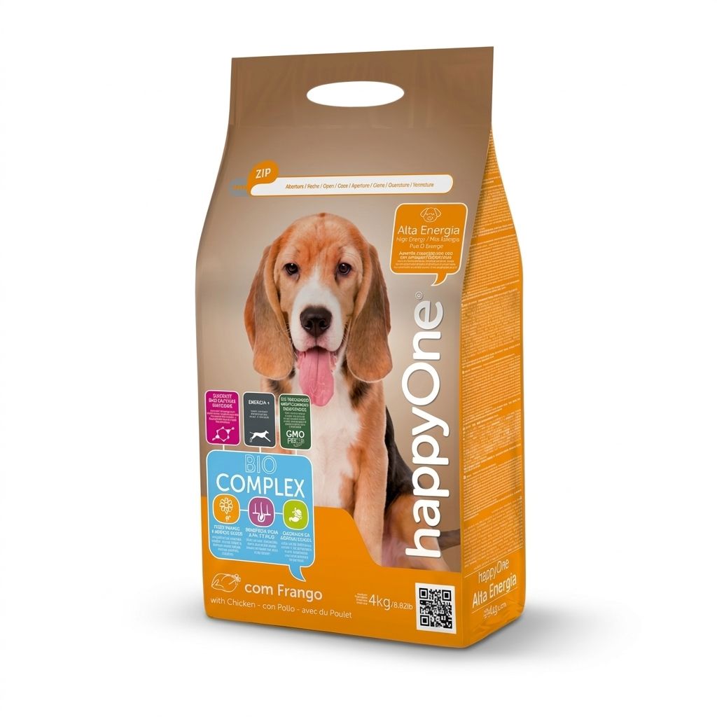 Happy One 4 Kg Alimento seco para Perros Adultos de todas las razas Alta Energia Bolsa de - Imagen 1