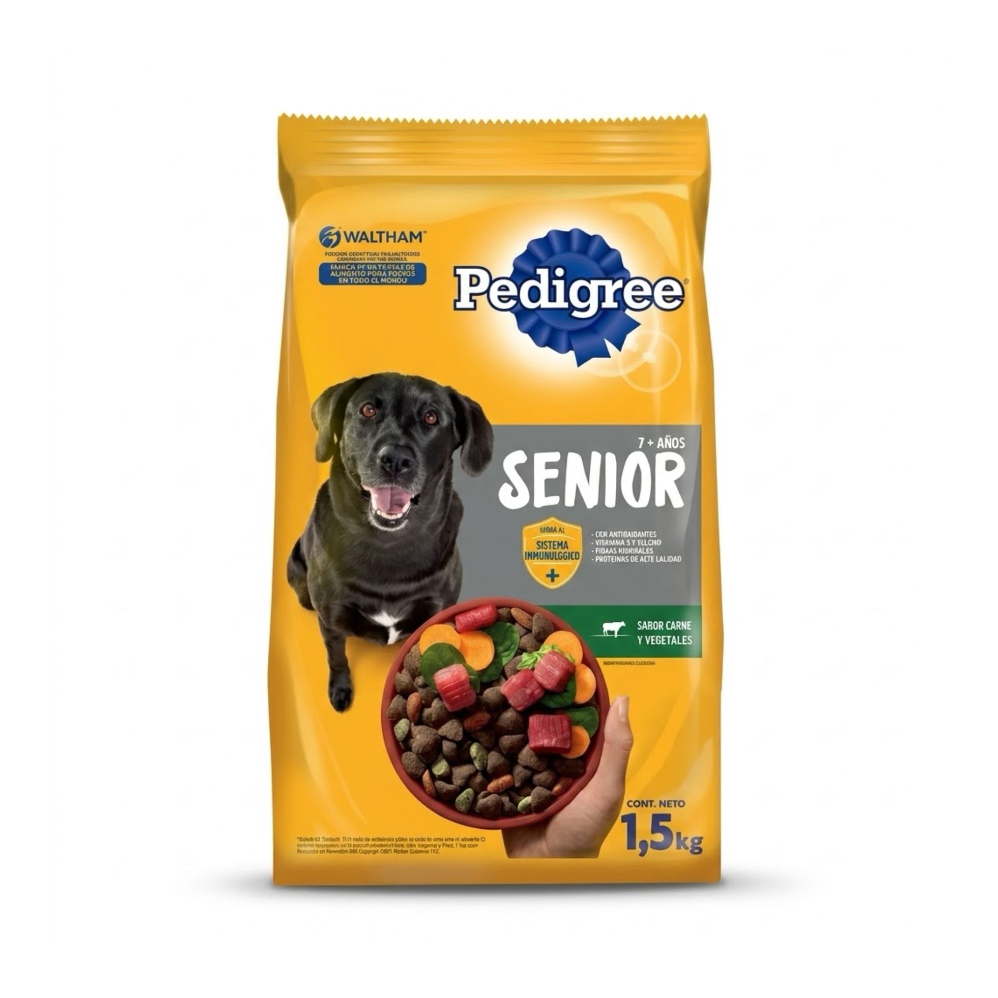 Pedigree Senior 7+ sabor a Carne y Vegetales 1,5 Kg - Cuidado Especial para Perros de Edad Avanzada