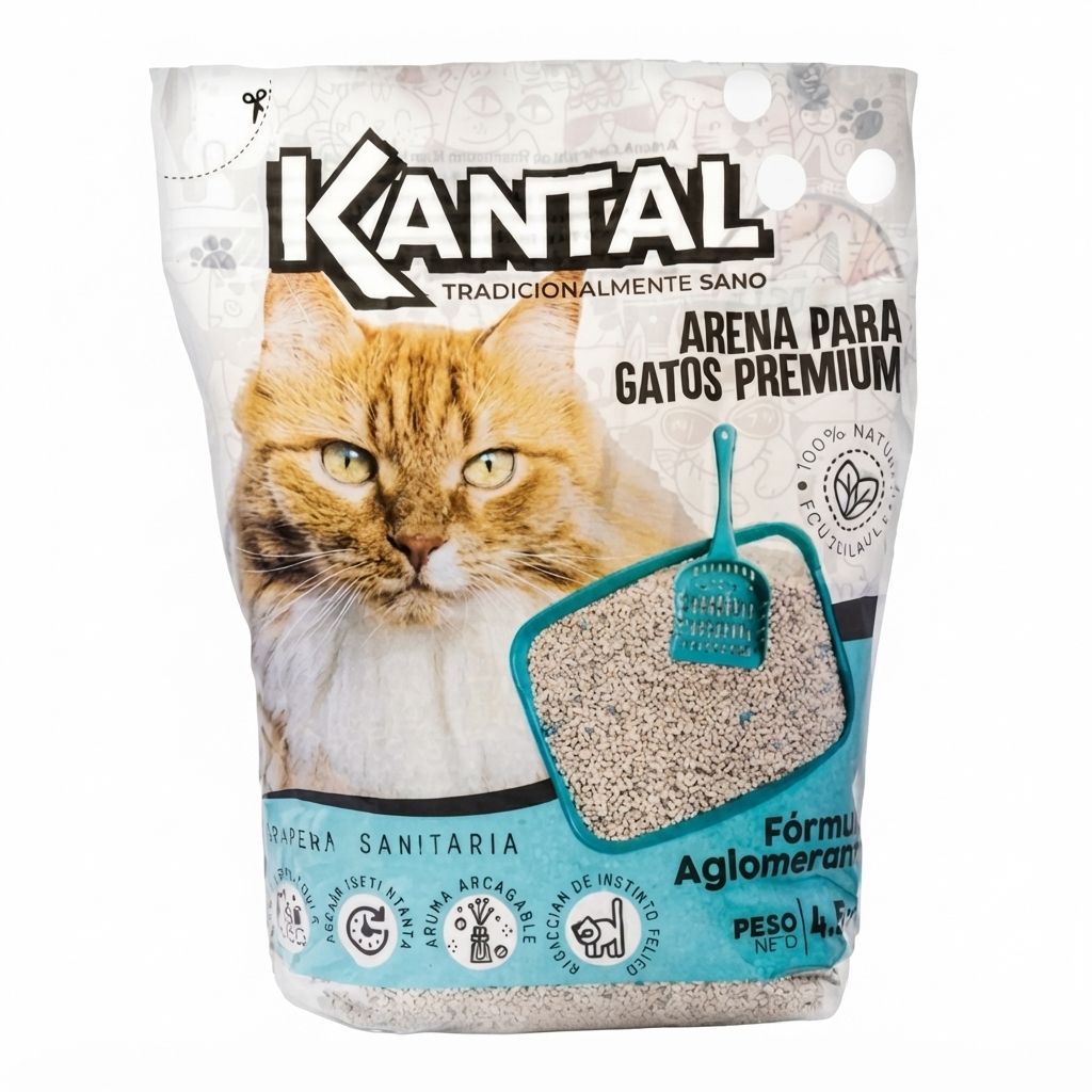Kantal Arena Sanitaria Premium para Gatos Sin Aroma - Control de Polvo 4.5 kg
