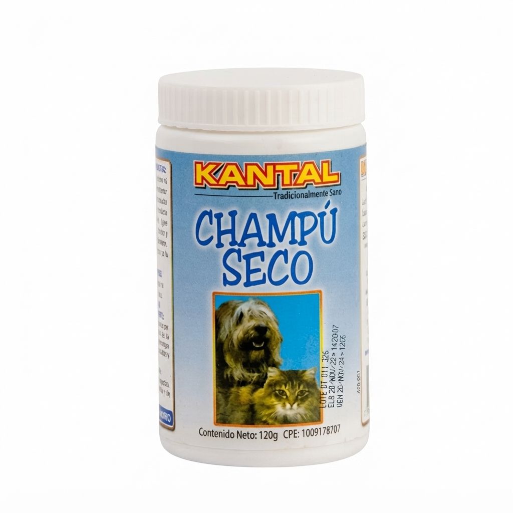 Kantal Champú Seco 120 Gr - Limpieza Instantánea sin Agua para Mascotas y Cachorros