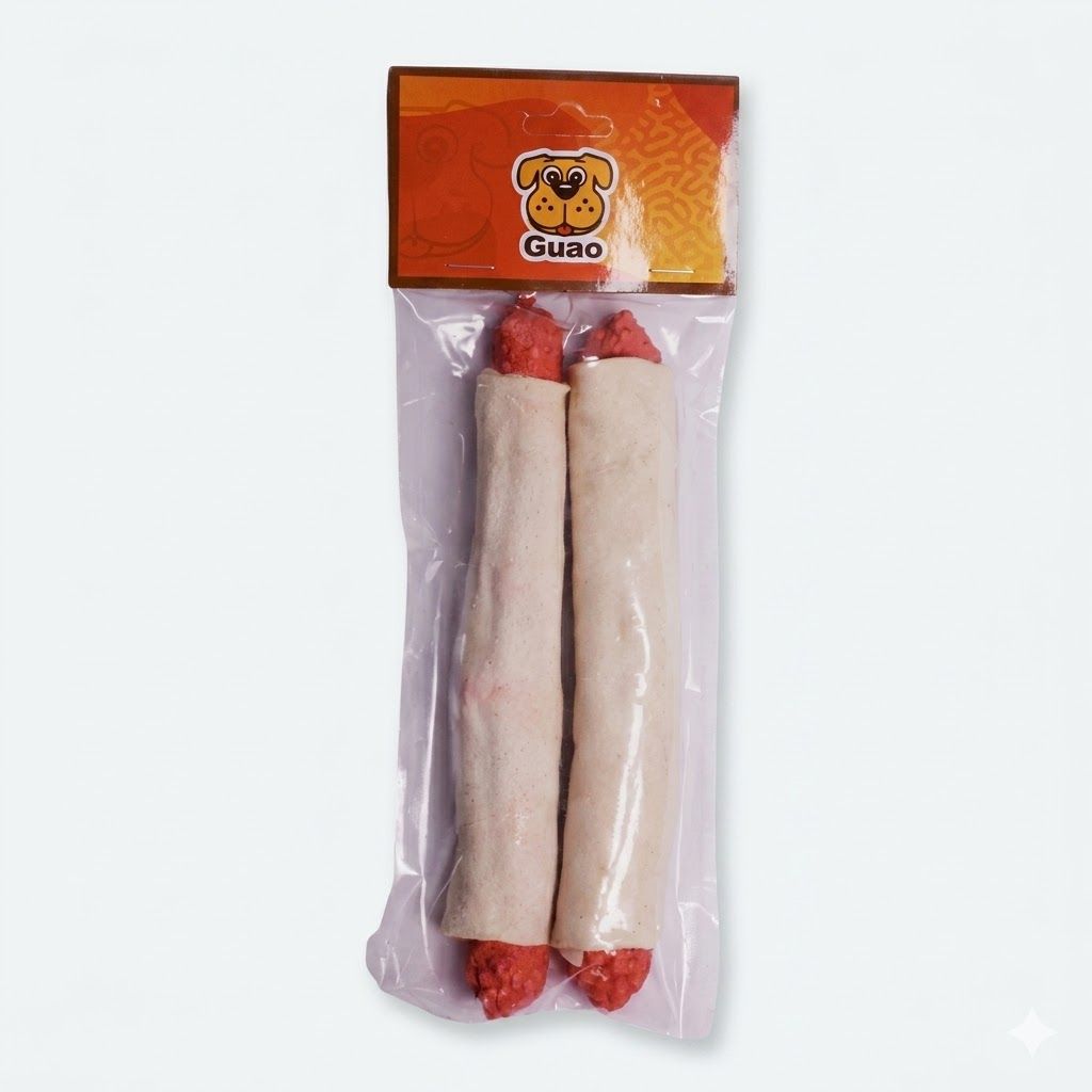 Hot Dog Doble Natural en Carnaza Pack 2 Unidades Snack Perros