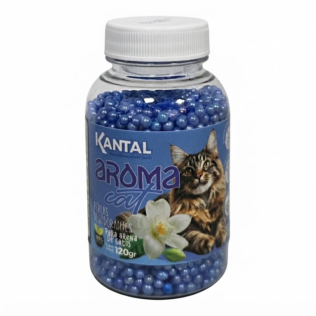 Perlas Desodorantes para Arena de Gatos con Aroma a Jasmin 120 Gramos Control de Olores Potenciador de Frescura Fragancia Frutal Higiene Arenero.