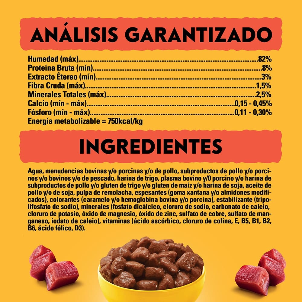 Pedigree Adulto Sobre Carne 100 Gr - Alimento Húmedo Balanceado para Mezclar o Comer Solo - Miniatura 4