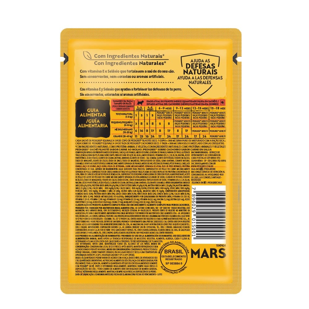 Pedigree Cachorro Sobre Carne 85 Gr - Pouch de Alimento Húmedo Cocido al Vapor para Cachorros - Miniatura 2