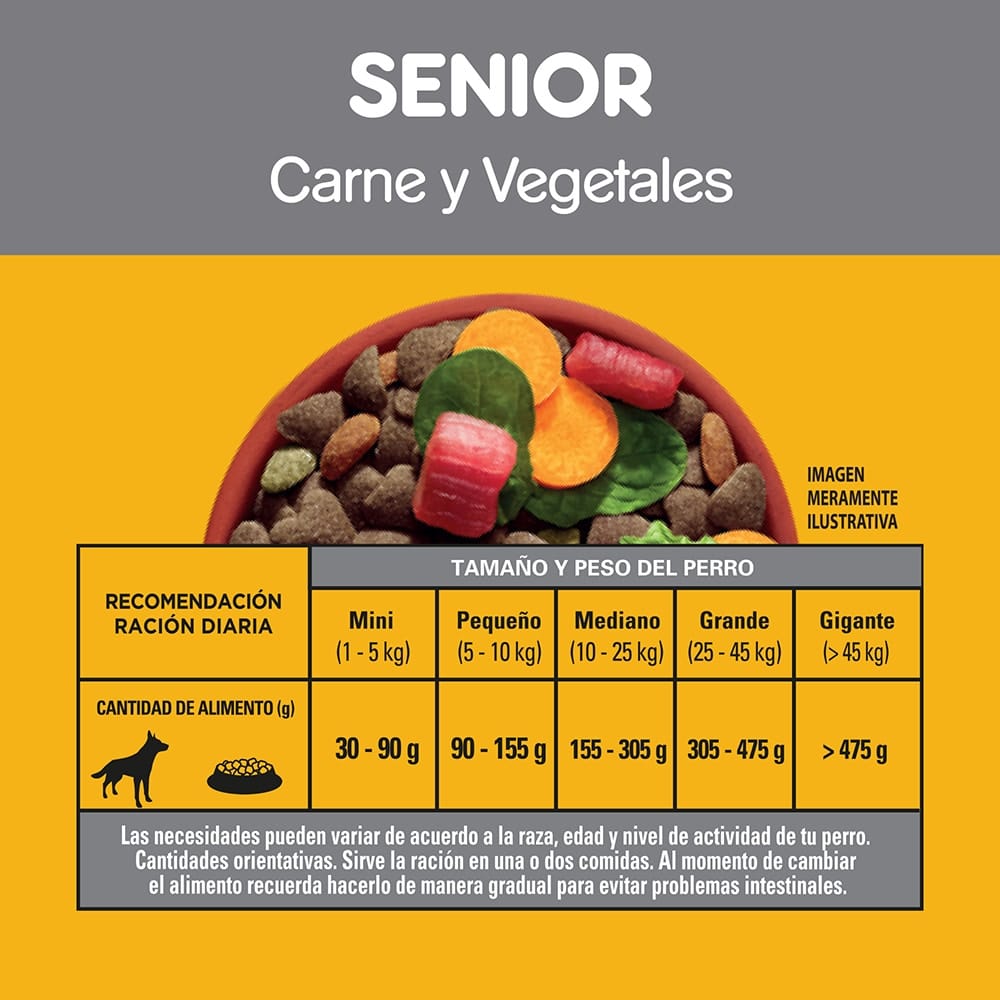 Pedigree Senior 7+ sabor a Carne y Vegetales 1,5 Kg - Cuidado Especial para Perros de Edad Avanzada - Miniatura 6