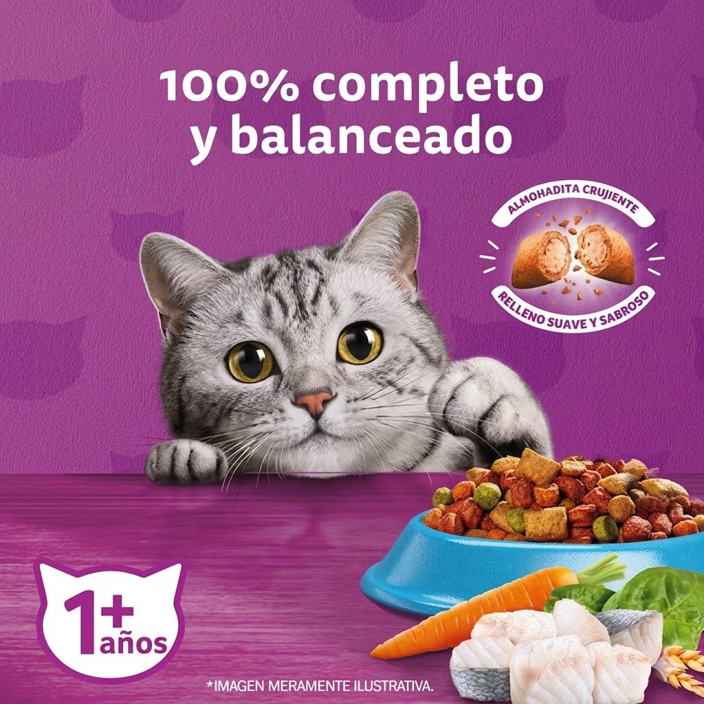 Whiskas 500 Gr Alimento Seco para Gatos Adultos Sabor Pescado Blanco - Miniatura 3