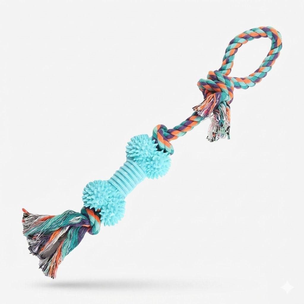 Cuerda Hueso Colores GUAO 45cm Resistente Juego Entretenimiento Mascotas - Miniatura 2