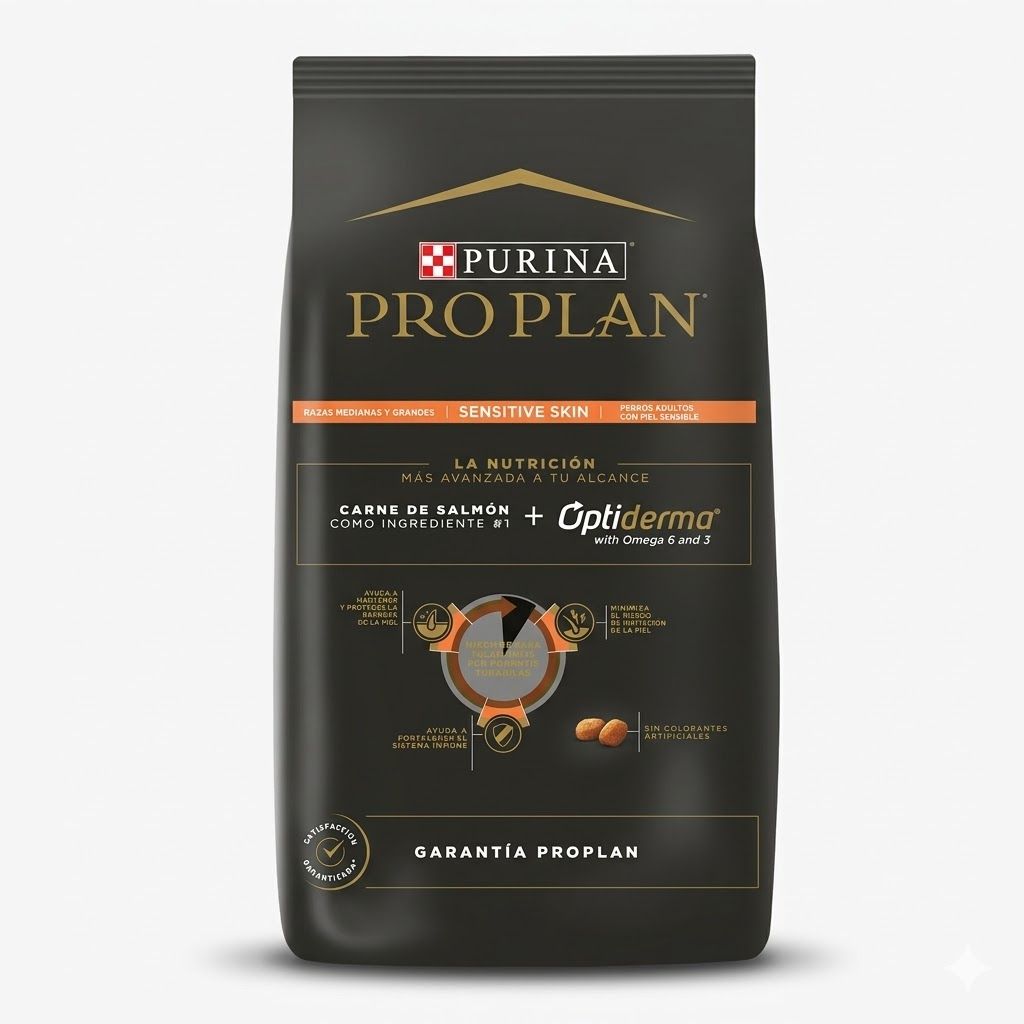 Pro Plan Sensitive Skin Razas Medianas y Grandes 3 Kg - Cuidado Especial para Piel Sensible y Pelaje - Miniatura 4