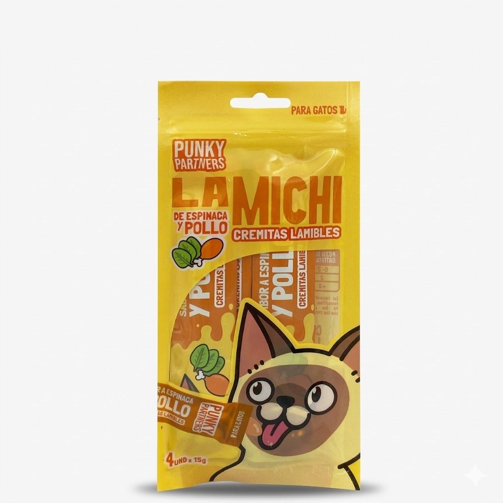 Punky Partners Michi Pollo Snack Cremoso para Gatos - Pack 4 Unidades - Miniatura 2