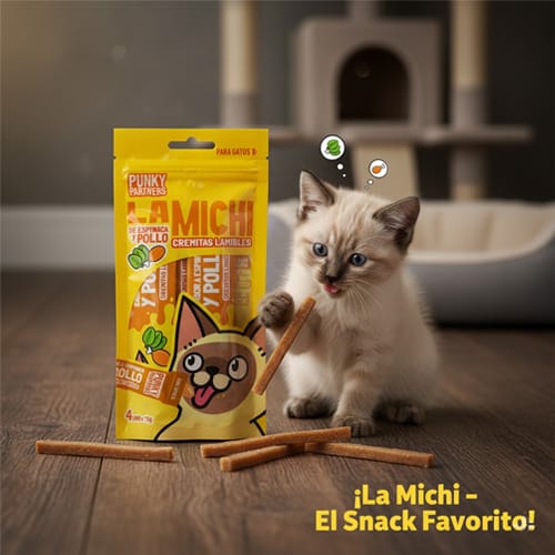 Punky Partners Michi Pollo Snack Cremoso para Gatos - Pack 4 Unidades - Miniatura 6