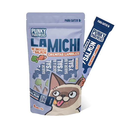 Punky Partners Michi Salmón Snack Cremoso para Gatos - Pack 4 Unidades - Miniatura 3