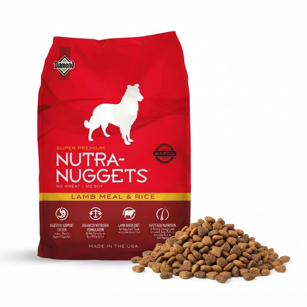 Alimento Nutra Nuggets 1 kg Lamb Meal and Rice Formula para Perros Adultos Reempaquetada Sensibles Digestión Saludable Cordero y Arroz Calidad Super Premium Nutrición Equilibrada