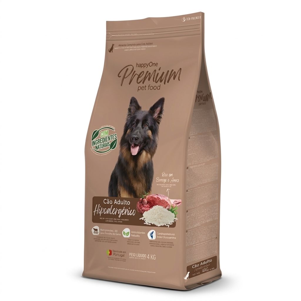 Happy One 4 Kg Alimento Seco para Perros Hipoalegenicos sabor a Cordero Fresco Premium Bolsa de4 Kg - Imagen 1