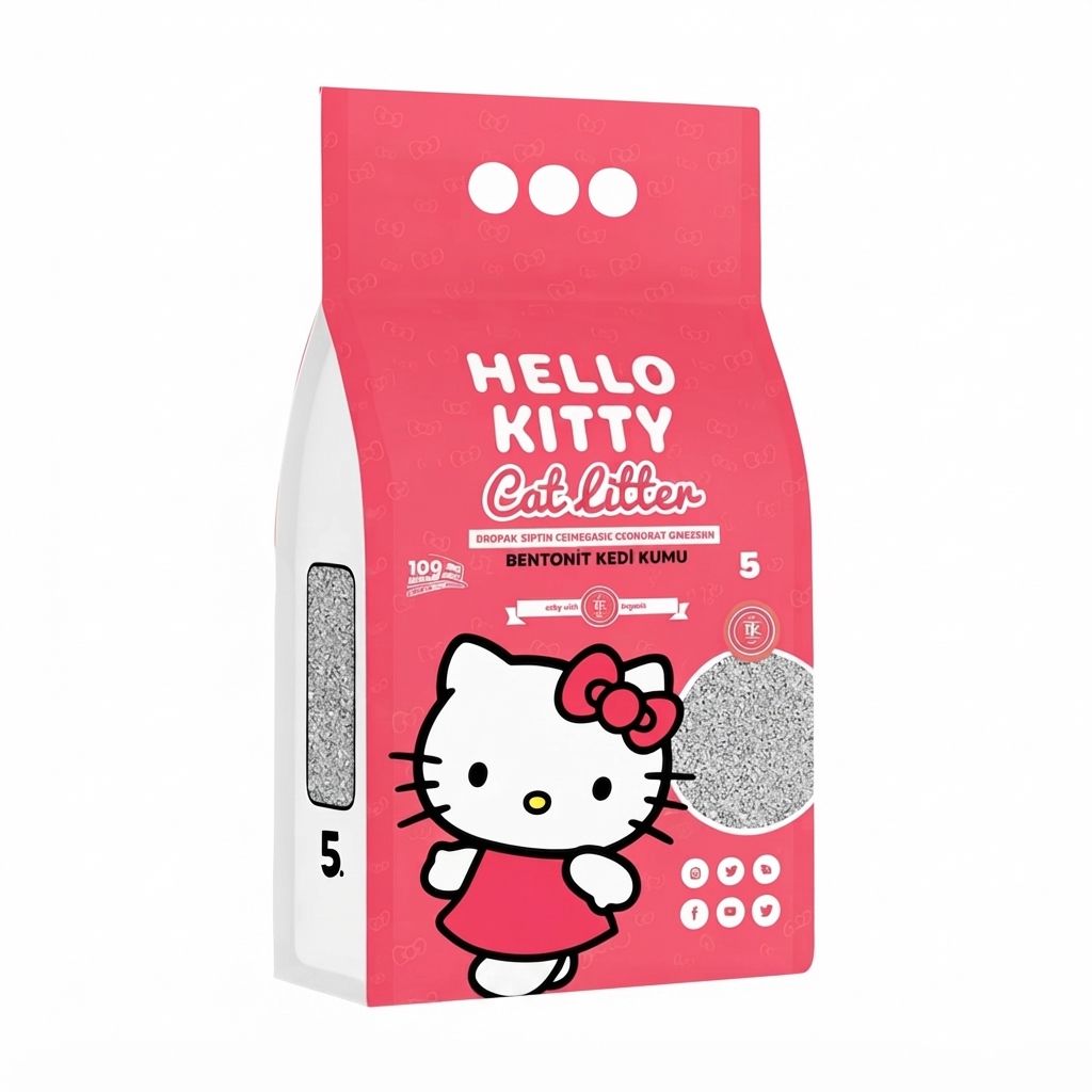 Kantal Hello Kitty Arena para Gatos con Aroma a Talco de Bebé 4.2 kg