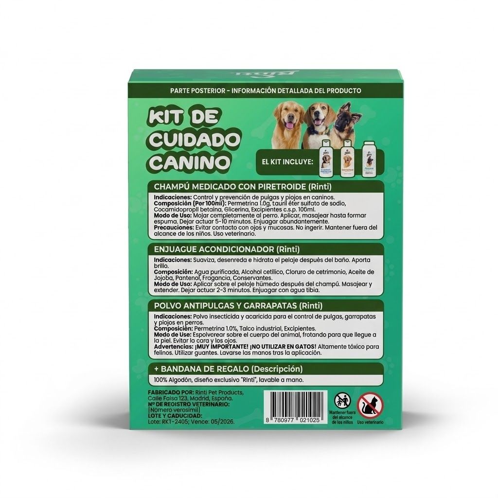 Rinti Kit Cuidado Integral - Combo de Limpieza con Champú, Enjuague y Polvo - Miniatura 3