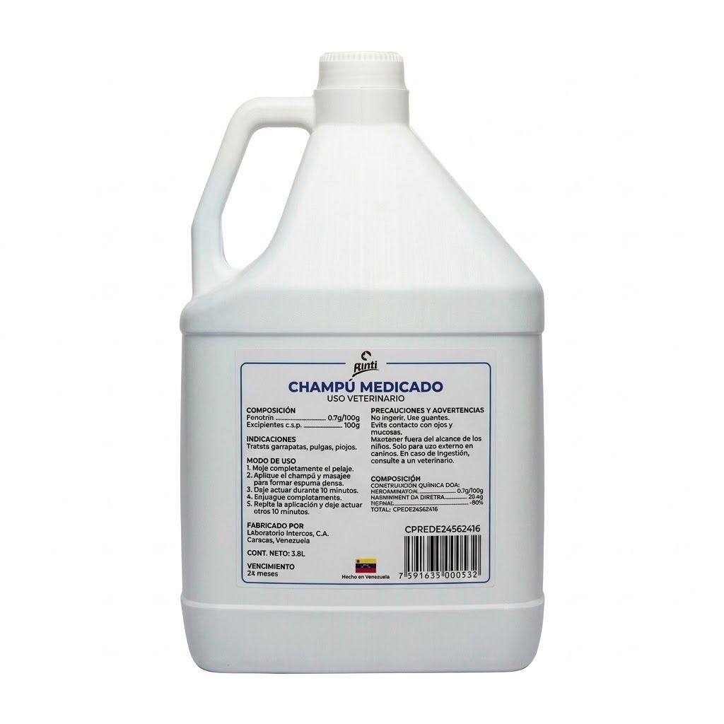 Rinti Champú Medicado 3,8 L - Galón de Limpieza Profunda y Cuidado Dermatológico - Miniatura 3