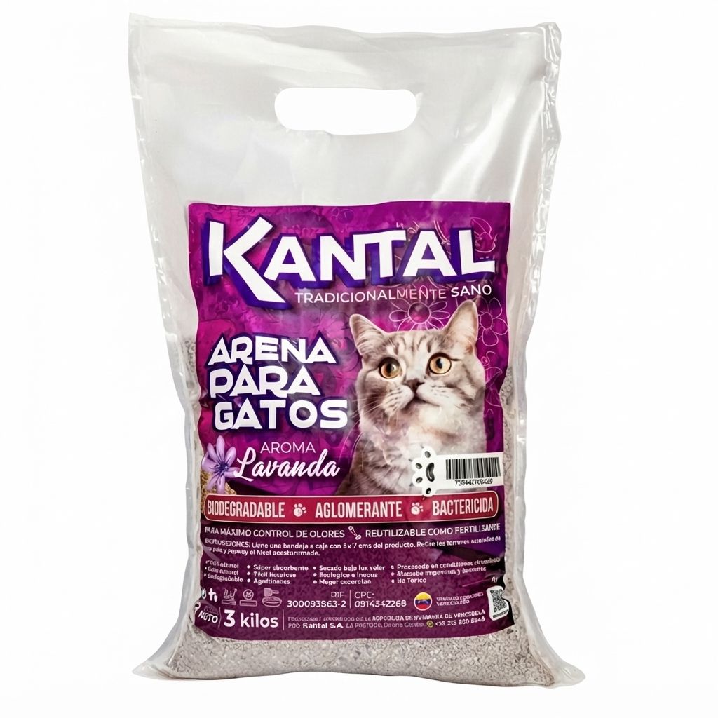 Kantal Arena Sanitaria para Gatos con Aroma a Lavanda Fresca 3 kg