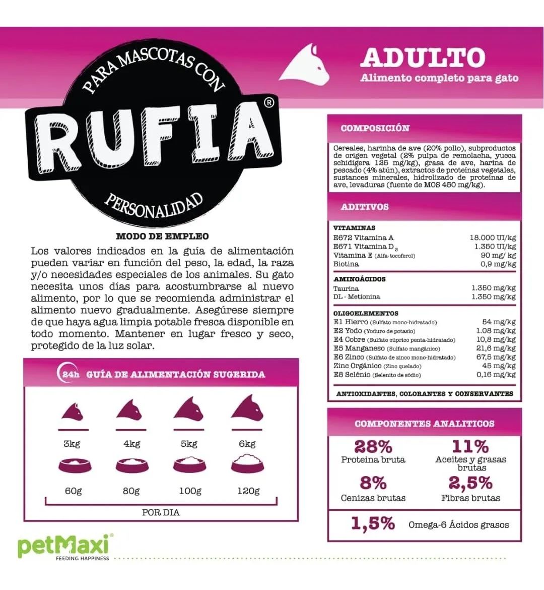 Rufia Alimento Seco para Gatos Adultos Sabor Atún y Pollo 1.5 kg - Miniatura 4