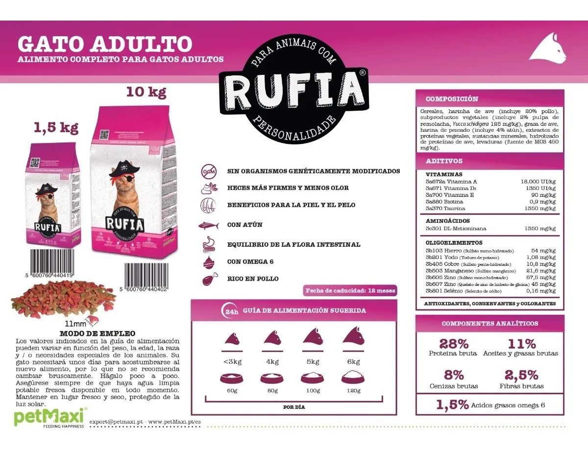 Rufia Alimento Seco para Gatos Adultos Sabor Atún y Pollo 1.5 kg - Miniatura 5
