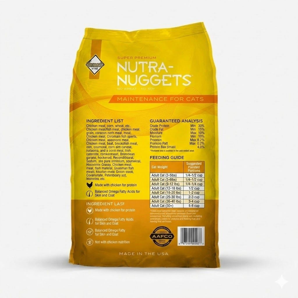 Alimento Premium Nutra Nuggets 1 kg Maintenance For Cats Nutrición Equilibrada para Gatos Adultos con Actividad Normal Formulación de Alta Digestibilidad Proteína de Pollo  - Miniatura 3