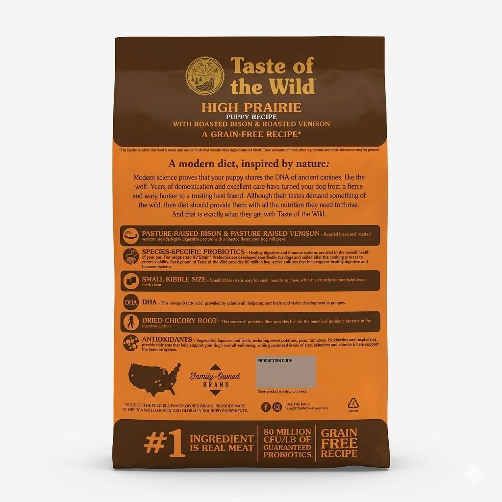 Taste of the Wild High Prairie Puppy 5,6 Kg - Nutrición para el Crecimiento de Cachorros Sin Granos - Miniatura 2