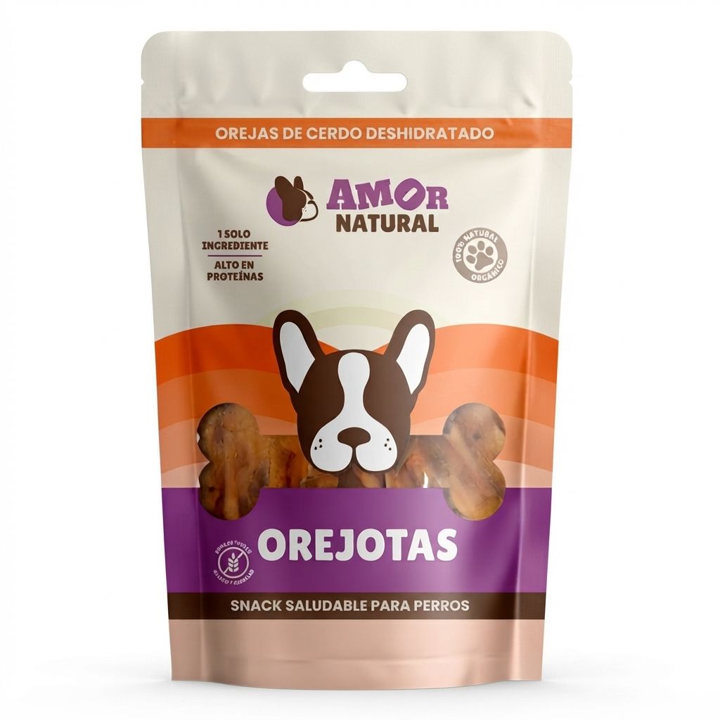 Orejotas Naturales Amor Natural x4 Unidades | Snack Masticable para Perros - Imagen 1