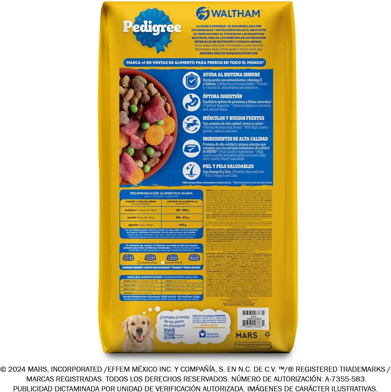 Pedigree Adulto 3 Kg sabor a Carne, Pollo y Cereales - Con Proteínas de Calidad para Músculos Fuertes - Miniatura 4