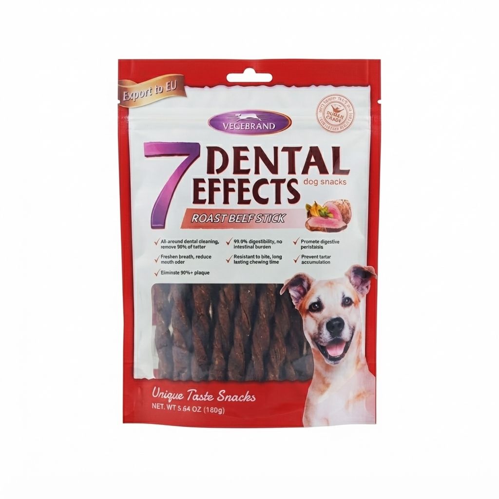 Snack dental sabor a roast beef para perros con siete beneficios 60 gr - Imagen 1
