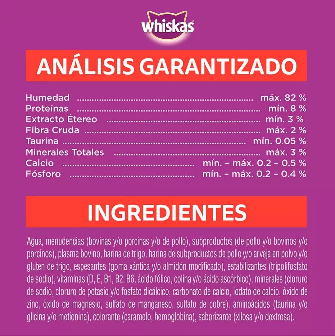 Whiskas Alimento Húmedo para Gatos Adultos Sabor Carne - Sobrecito 85 g - Miniatura 3