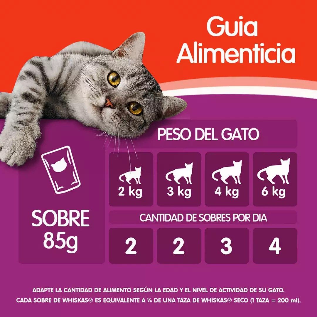 Whiskas Alimento Húmedo para Gatos Adultos Sabor Carne - Sobrecito 85 g - Miniatura 6