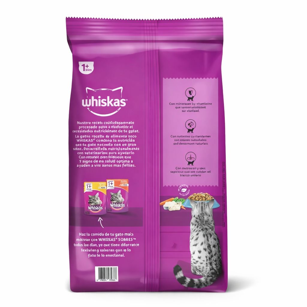 Whiskas 1 Kg Alimento Seco para Gatos Adultos Sabor Carne  - Miniatura 2