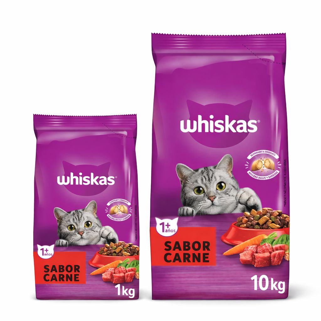 Whiskas 1 Kg Alimento Seco para Gatos Adultos Sabor Carne  - Miniatura 3