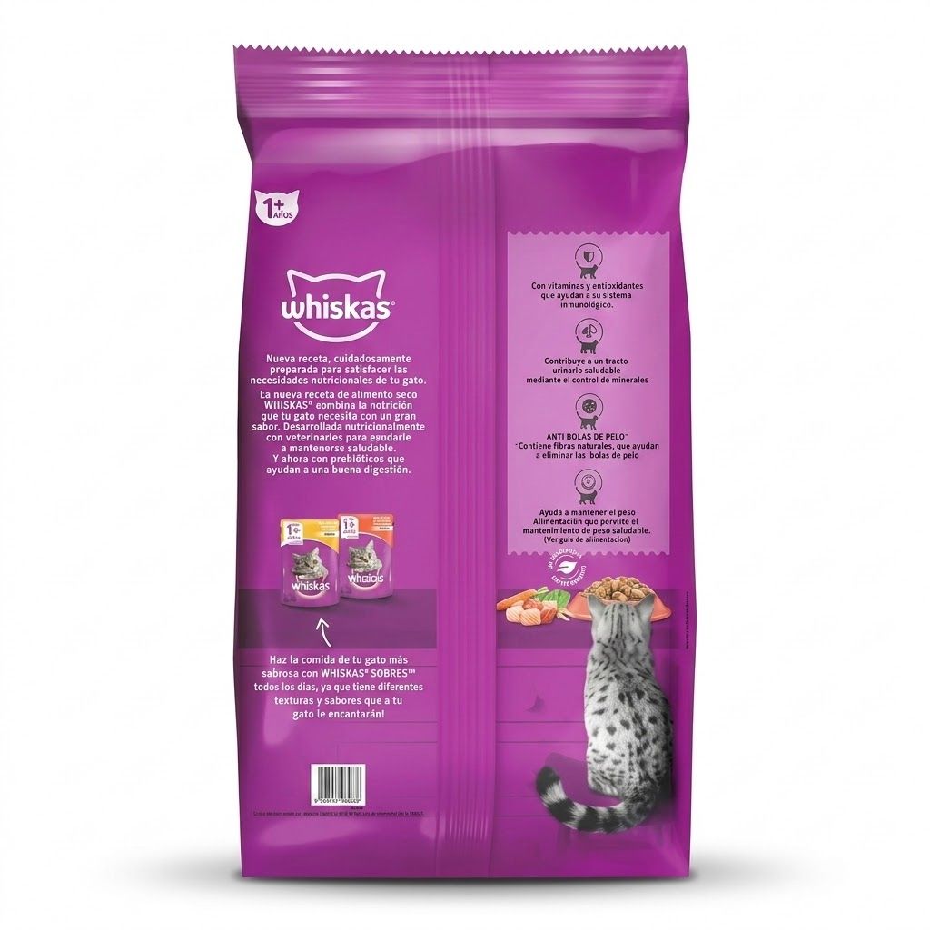 Whiskas 1 Kg Alimento Seco para Gatos Castrados Sabor Mix de Carnes  - Miniatura 2