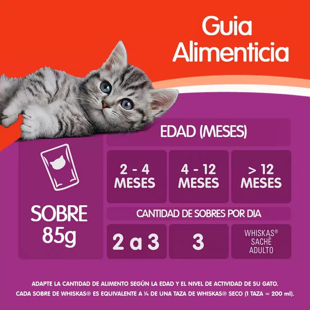 Whiskas Alimento Húmedo para Gatitos Sabor Carne - Sobrecito 85 g - Miniatura 6