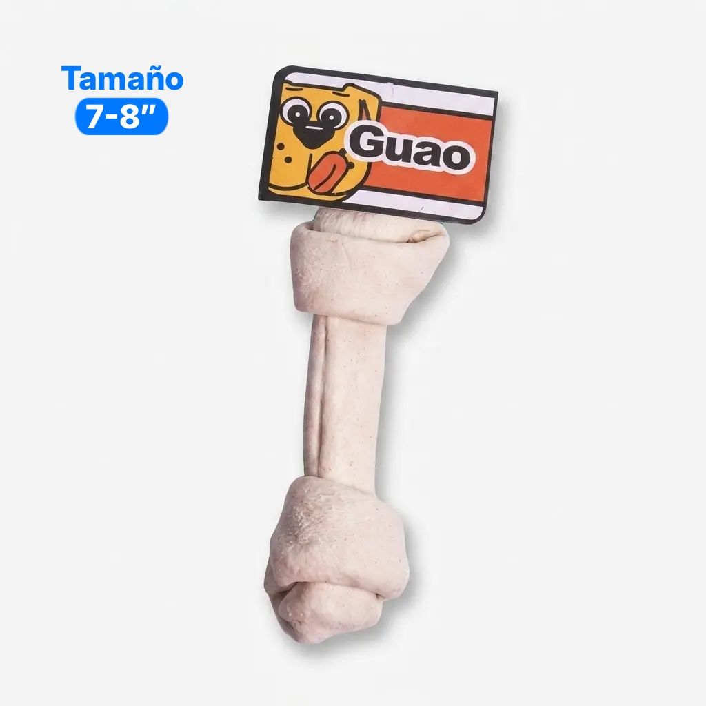 Hueso Natural en Carnaza Tamaño 7-8" Masticable Nutritivo Perros Pack