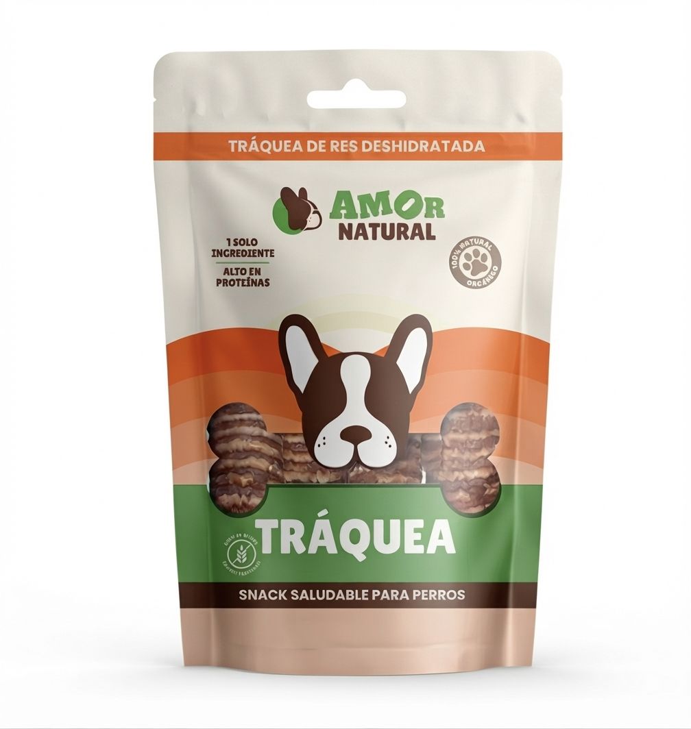 Traquea Deshidratada Amor Natural x3 Unidades | Premio Natural para Perros - Imagen 1